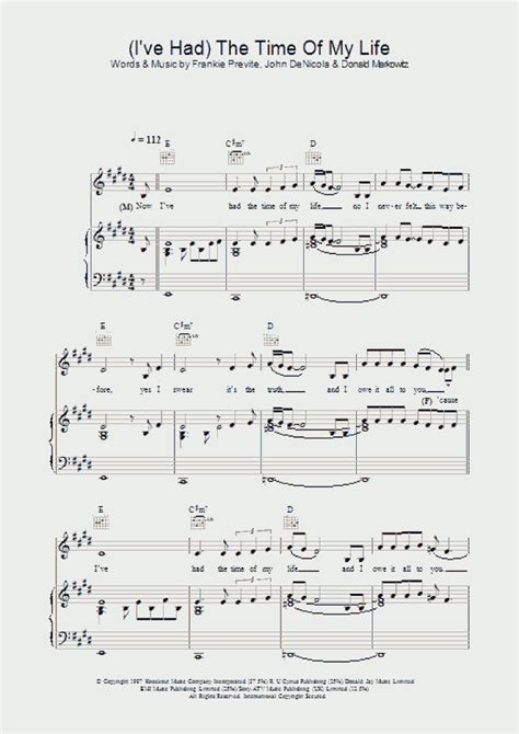 The Time Of My Life Piano Sheet Music | OnlinePianist