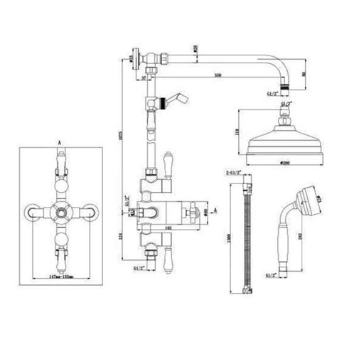 Highlife Dunbar Chrome Exposed Thermostatic Rigid Riser Shower Kit