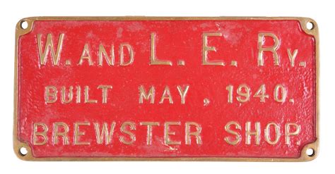 Lot Detail Steam Locomotive Builder S Plate