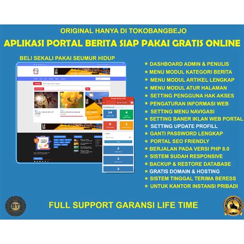 Jual APLIKASI WEB SOURCE CODE SISTEM INFORMASI PORTAL BERITA LENGKAP