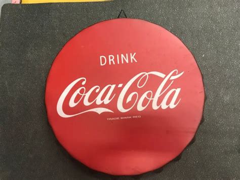 Vintage Coca Cola Bottle Cap Sign Good Color Wall Art Man Cave