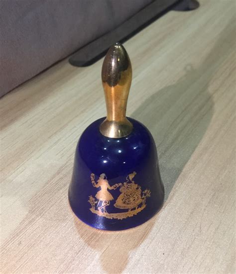 Vintage Miniature Cobalt Blue France Bell On Carousell