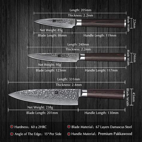 Xinzuo Kitchen Knife Block Set Damascus Steel Chef Knife Set