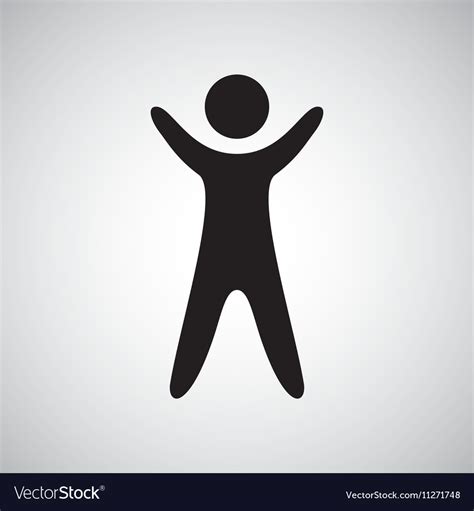 Man Silhouette Happy Hands Up Design Royalty Free Vector