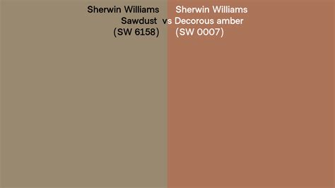 Sherwin Williams Sawdust Vs Decorous Amber Side By Side Comparison