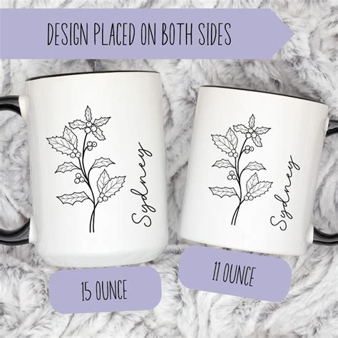 Personalized Birth Flower Mug Custom Mug Mothers Day Ts Best