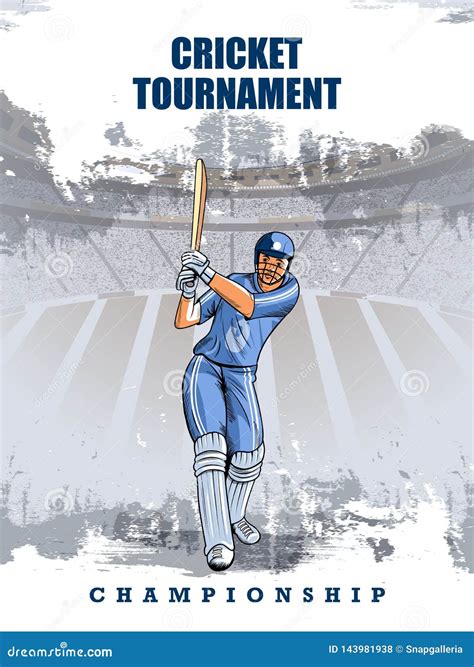 Cricket Championship Template Or Poster With Match Between Two Team