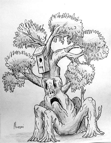 Sad tree, was it saruman? : r/drawing