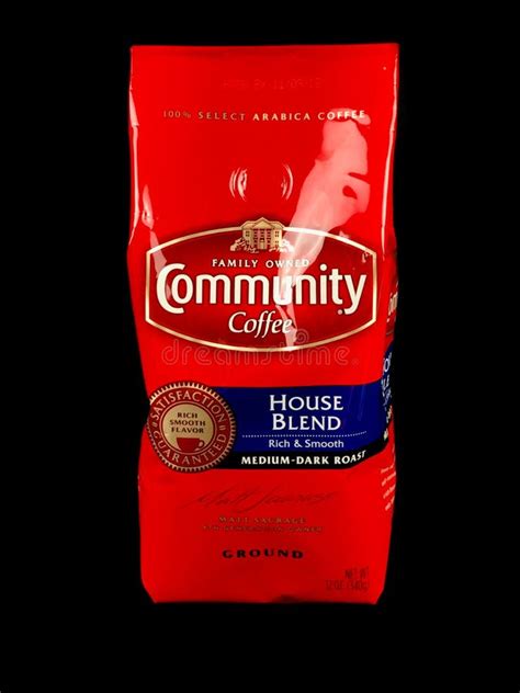 Bag Of Community Coffee House Blend On Black Backdrop Editorial Stock