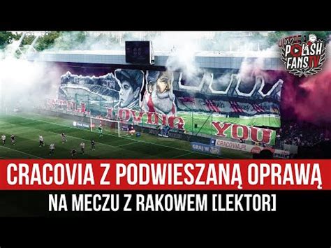 Cracovia z podwieszaną oprawą na meczu z Rakowem LEKTOR 19 05 2024 r