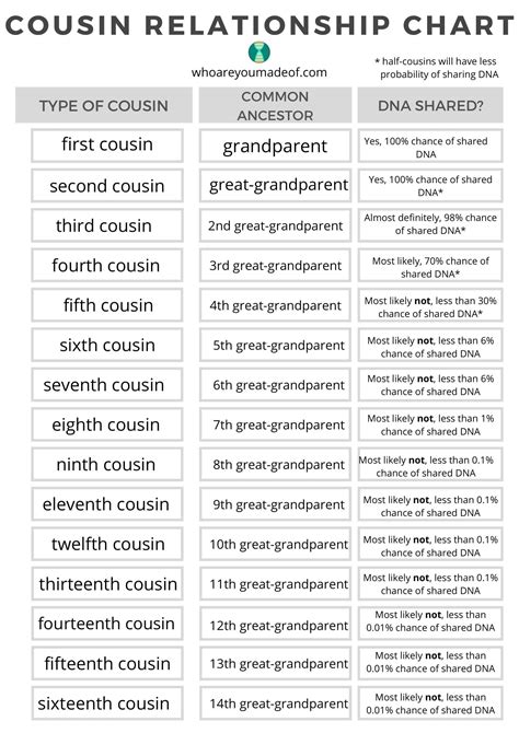 Free Printable Cousin Chart Templates [PDF, Excel, Word]