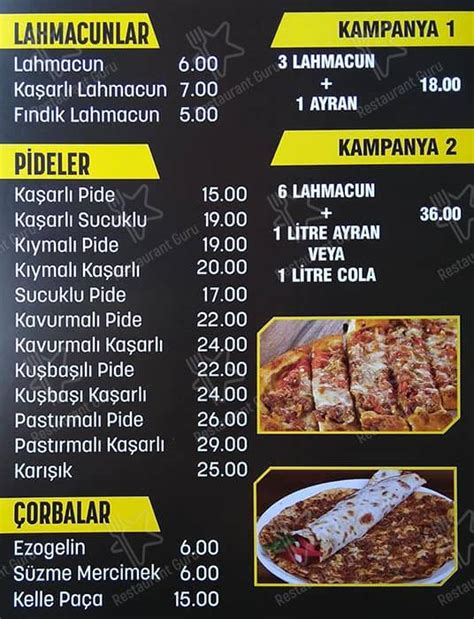 Menu at Elit Közde Döner Tandir Lavaş Istanbul