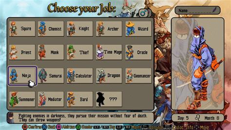 Final Fantasy Tactics Job Select Ui Male And Female By Facundo Rodrigo Lacuesta R