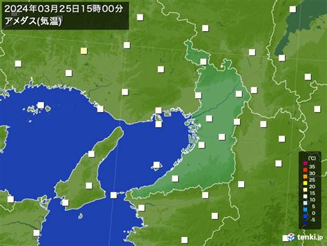 大阪府の過去のアメダス実況2024年03月25日気温 日本気象協会 Tenkijp