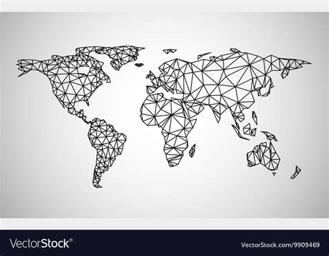 Black abstract world map Royalty Free Vector Image