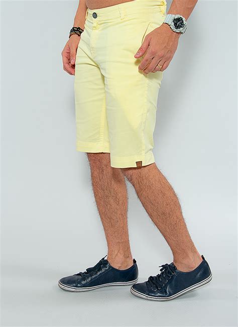 Bermuda Color Atacado Masculina Revanche Kalman Amarelo Roupas