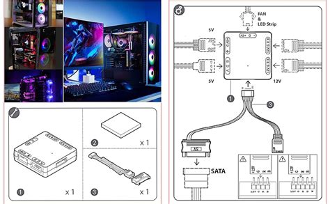 XMSJSIY Convertidor RGB De 5 V 3 Pines ARGB A 12 V 4 Pines RGB 5 V