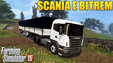 Farming Simulator 2015 Caminhão Scania E Reboque Bitrem De 9 Eixos