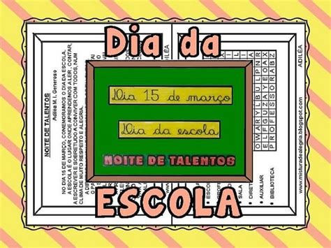 Projeto Dia Da Escola Educação Infantil - PROJETO ESCOLA EDUCAÇÃO INFANTIL - DIA DA ESCOLA - Mistura de Alegria