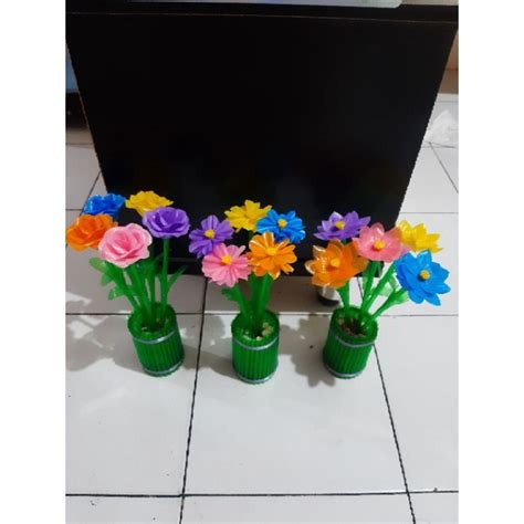 Jual Bunga Sedotan Pot Botol Bekas Shopee Indonesia