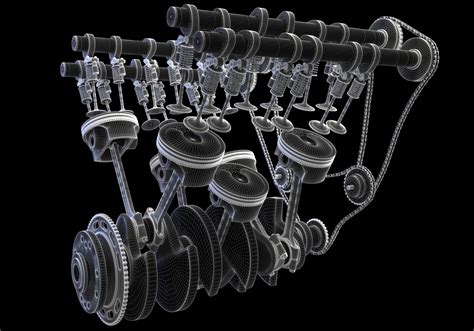 Internal V6 Engine Animation 3D model animated rigged | CGTrader