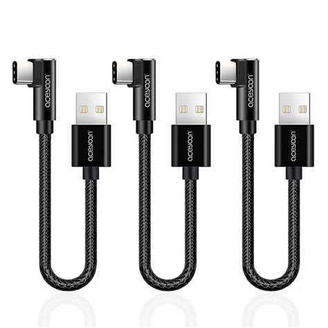 Aceyoon Cable Usb C Coudé Lot De 3 Cable Usb C Court 02m Câble