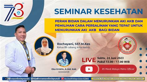 Seminar IBI Dalam Rangka HUT Ke 73 RS Mardi Waluyo Metro YouTube