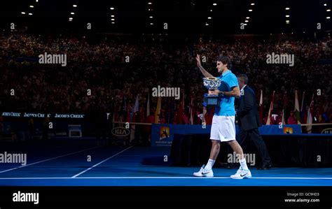 Federer australian open 2010 trophy hi-res stock photography and images ...