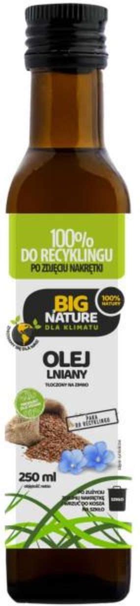 Big Nature olej lniany tłoczony na zimno 250 ml WYSYŁAMY W 24H