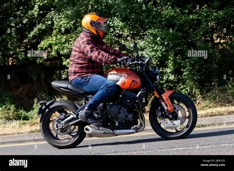 2022 orange Triumph Trident 660 Stock Photo - Alamy