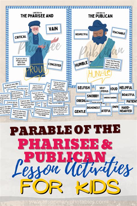 Parable of the Pharisee & Publican Bible Lesson & Activities for Kids