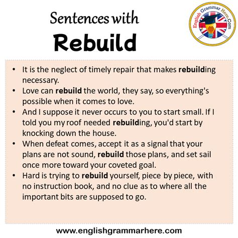 Sentences With Rebuild Rebuild In A Sentence In English Sentences For