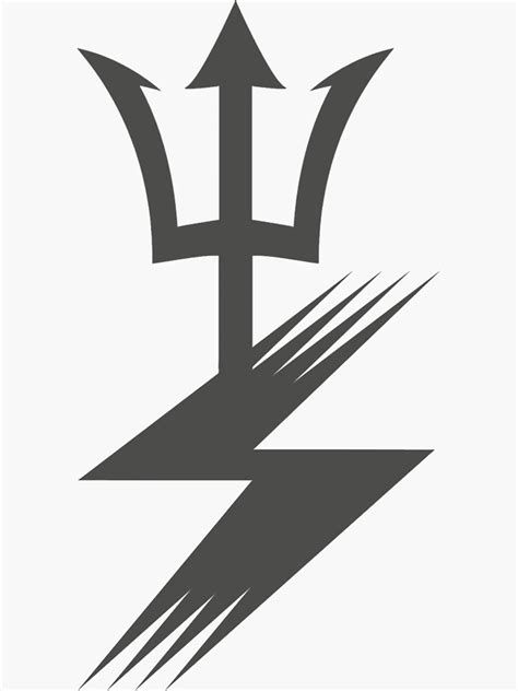 Trident And Lightning Sticker For Sale By Repdesign Redbubble