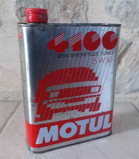 ANCIEN BIDON D HUILE Moteur MOTUL 4100 France Vintage Oil Can Vieux EUR