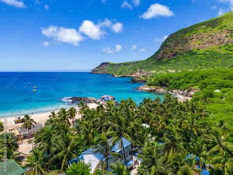 Tarrafal Beach Cape Verde Aerial View Santiago Island Landscape Of