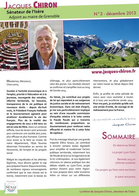 PDF Lettre n3 du sénateur de l Isère Jacques Chiron DOKUMEN TIPS