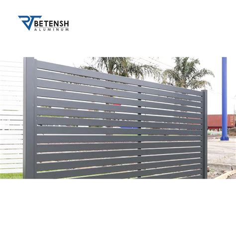 Custom Diy Horizontal Aluminium Slat Fence For Villa Deck Porch Garden