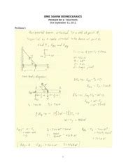 Hw Sol Bme W Biomechanics Problem Set Solutions Due