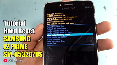 Tutorial Hard Reset Samsung J Prime Sm G G Ds Youtube