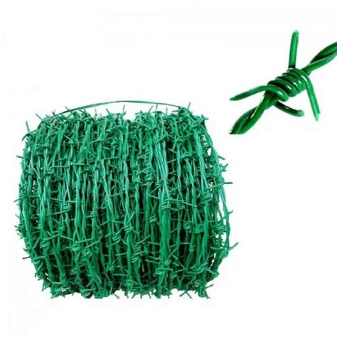 Green Galvanized Iron Pvc Coated Barbed Wire Material Grade Is278