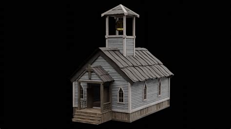 Wild West Western Church Chapel Collection - 3D Model by Enterables