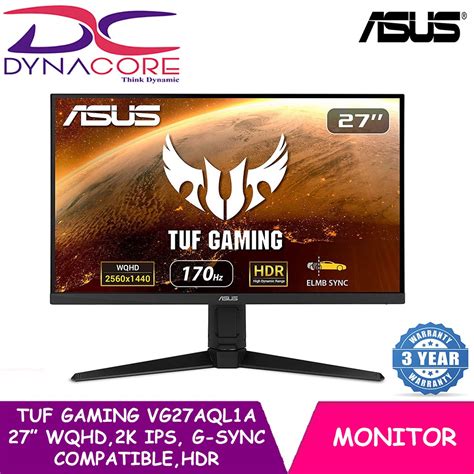 Asus Tuf Gaming Vg27aql1a Gaming Monitor 27 Inch Wqhd 2560x14402k