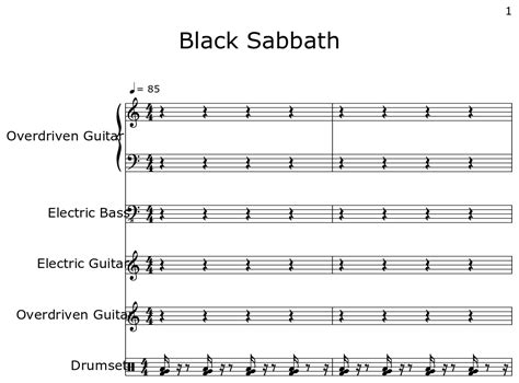 Black Sabbath - Sheet music for Electric Bass, Electric Guitar, Drum Set