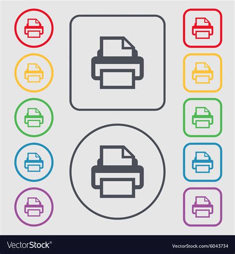 Print Sign Icon Printing Symbol Symbols On The Vector Image