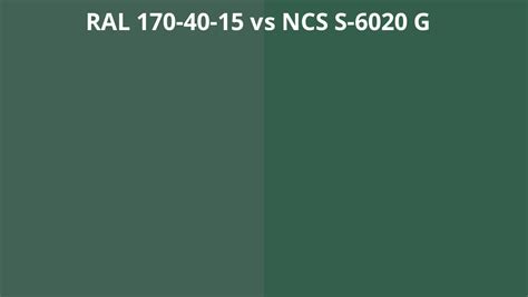 RAL 170 40 15 Vs NCS S 6020 G RAL Colour Chart UK