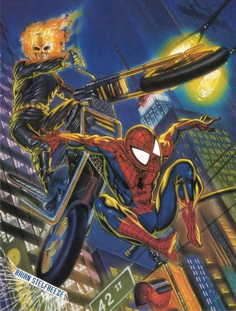 #Spiderman #Fan #Art. (Ghostrider vs Spiderman) By: Brian Stelfreeze. (THE * 5 * STÅR * ÅWARD ...