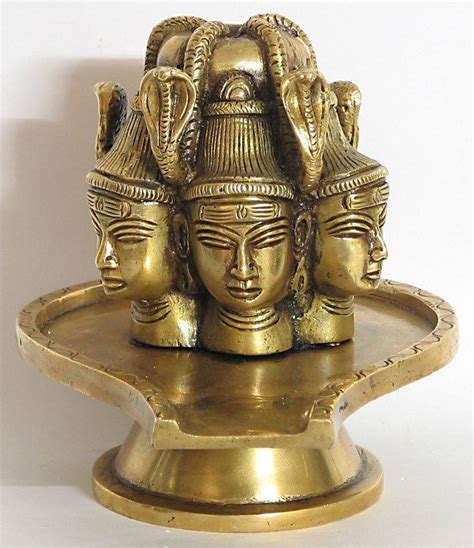 Three Faces Of Lord Shiva Enshrined As Linga Brass Shiva Linga Shiva