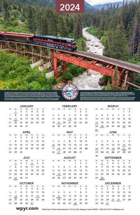 Calendar White Pass Yukon Route Railway