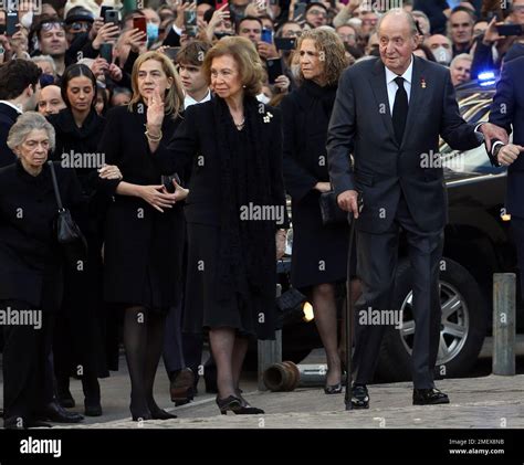 King Juan Carlos And Queen Sofia Of Spain With Their Daughters Attend