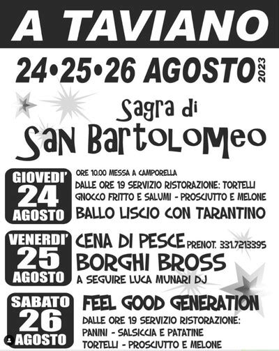 Sagra Di San Bartolomeo Agosto Taviano